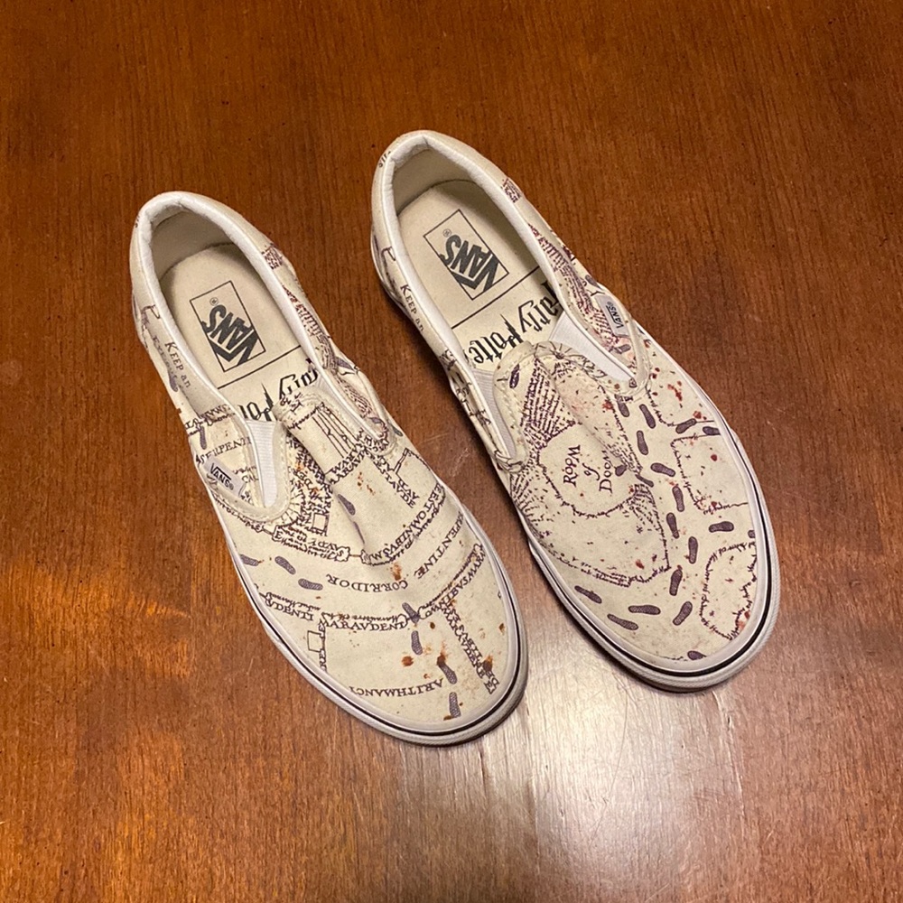 Harry Potter Marauders Map Vans Slip-On